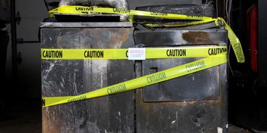 Burnt lint from a dryer fire.