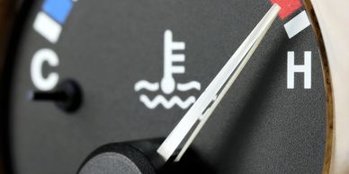 Gauge showing that the system is overheating.